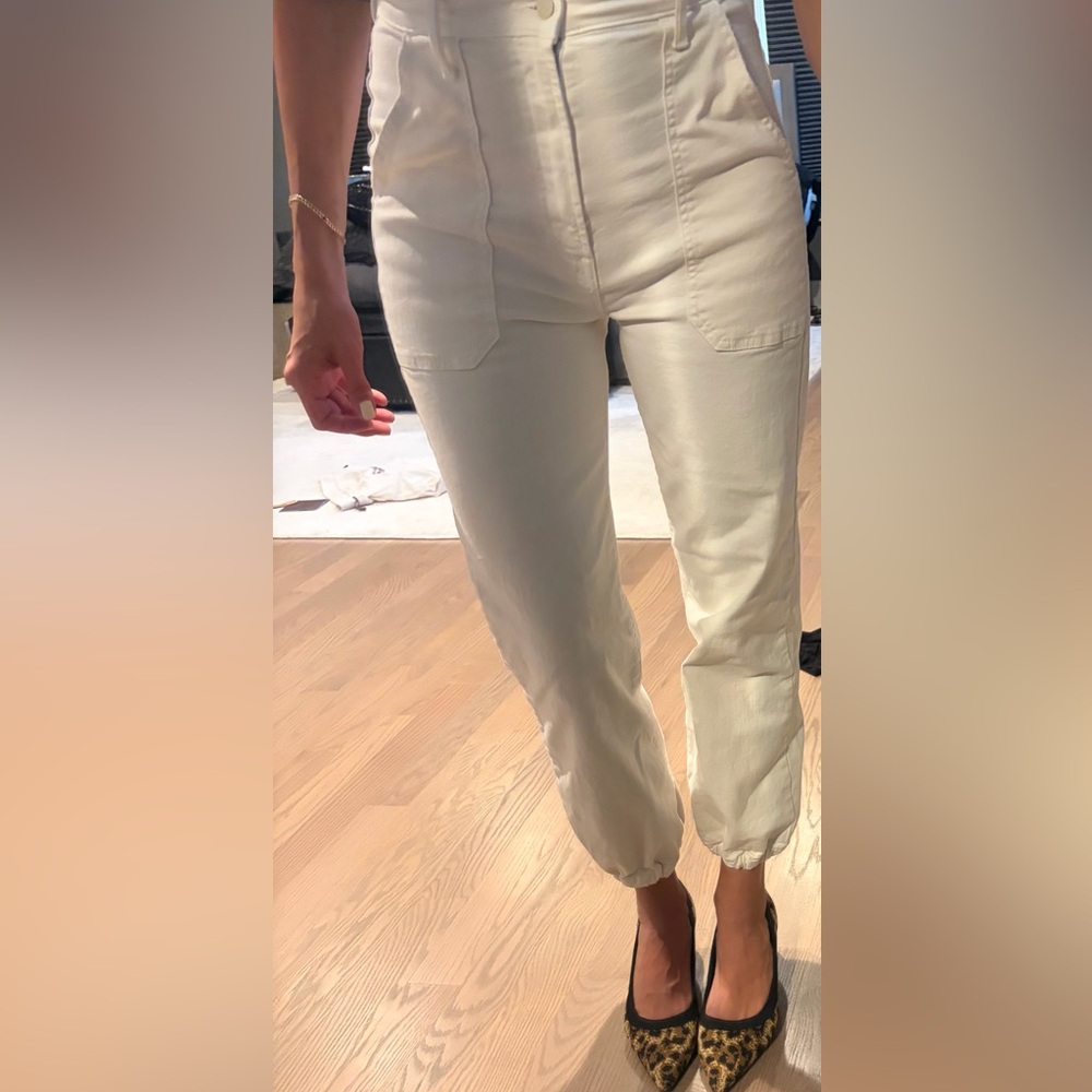 MOTHER Women's Cream Straight Leg Jeans